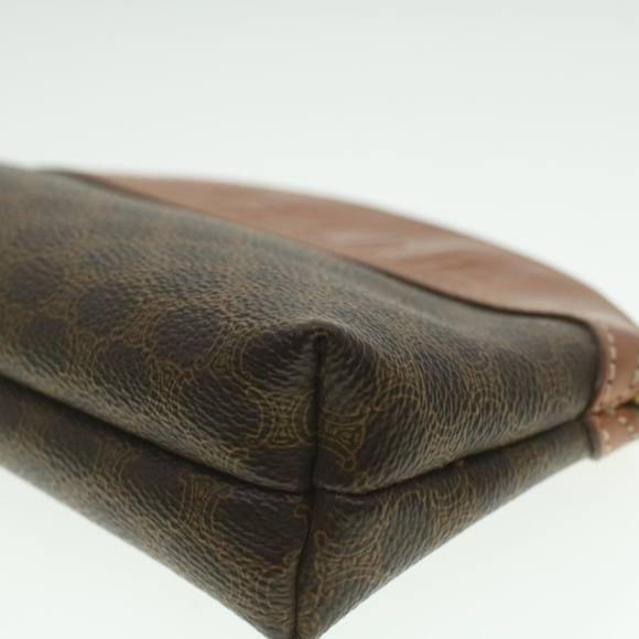 CELINE Macadam Canvas Pouch PVC Leather Brown Auth bs4236K - Picture 14 of 16